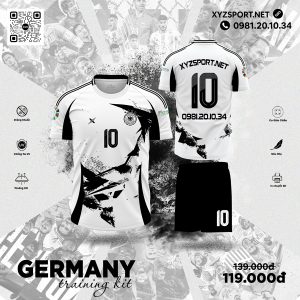 Áo Đấu Germany Training Kit Màu Trắng – Bộ Đồ Tập Luyện Cao Cấp Đậm Chất Đức