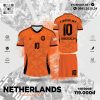 Bộ Quần Áo Bóng Đá Hà Lan Training Kit Màu Cam 2025
