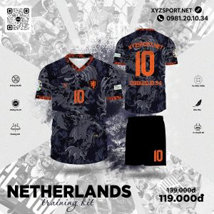 HA LAN TRAINING KIT Màu Đen Phối Họa Tiết Xám