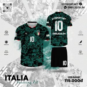 Bộ Đồ Đá Banh Italia Training Kit Màu Đen Cá Tính Và Chuẩn Ý