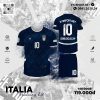 Bộ Áo Bóng Đá Italia Training Kit Màu Tím Than Chuyên Nghiệp