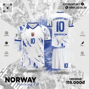 Bộ Đồ Thể Thao Norway Training Kit Màu Trắng Phối Xanh Bích Tinh Tế