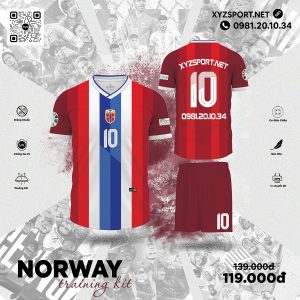 Áo Bóng Đá Norway Training Kit Màu Đỏ Năng Động Và Nam Tính