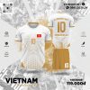 Mẫu Áo Vietnam Training Màu Trắng Phối Vàng Đồng