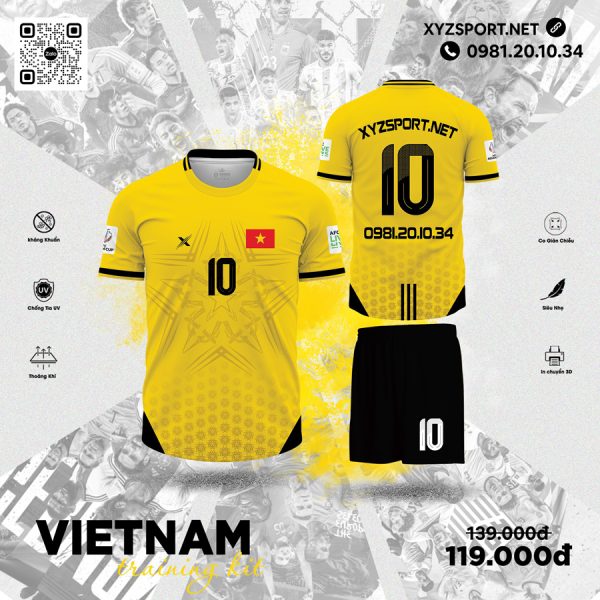 Mẫu Áo Đội Tuyển Vietnam Training Kit Màu Vàng - Tỏa Sáng Năng Lượng Và Cá Tính
