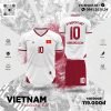 Mẫu Vietnam Training Kit Màu Trắng Phối Đỏ Đô