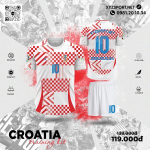 Croatia Training Kit Màu Trắng - Áo Tập Luyện Cực Đẹp Cho Fan Bóng Đá