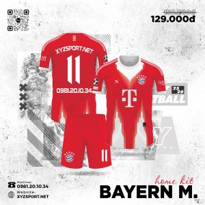 Áo đấu Bayern Munich 25/26 Home Kit Màu Đỏ Nổi Bật