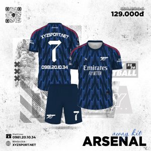 Ra Mắt Áo Đấu Sân Khách Arsenal Mùa 2025/26 Màu Tím Than Nổi Bật