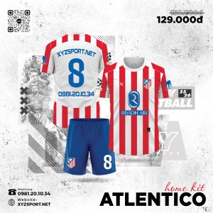 Bộ Trang Phục Bóng Đá HA PRO ATLENTICO SN 25/26 Màu Trắng Phối Đỏ