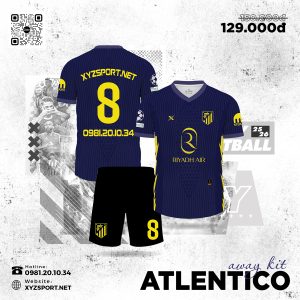 Bộ Quần Áo Bóng Đá Atletico Madrid SK 2025/26 Màu Tím Than