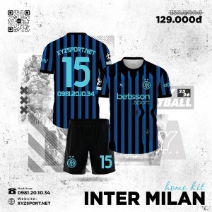 Quần Áo Bóng Đá Inter Milan Sân Nhà 2025-2026 Màu Đen Phối Xanh Bích Nổi Bật