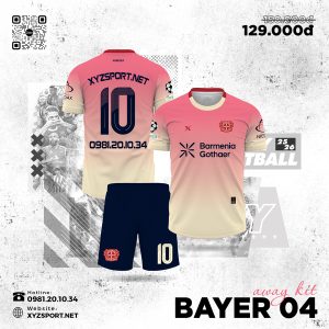 BAYER 04 - Bộ Quần Áo Đá Bóng Sân Khách 25/26 Màu Hồng Ombre
