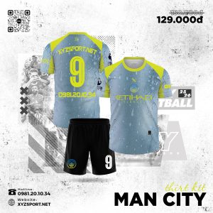 Mẫu Áo Bóng Đá CLB Man City Màu Xám