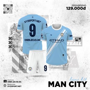 Mẫu Áo Bóng Đá Man City Sân Nhà 2025/2026 Màu Xanh MC