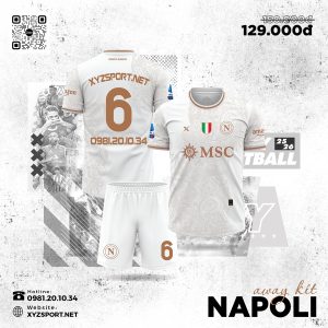 Mẫu Quần Áo Napoli Away Kit 25/26 Màu Trắng Thanh Lịch