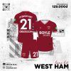 Quần Áo Đấu West Ham United Sân Nhà 2025-2026 Màu Đỏ Đô