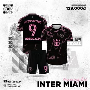 Quần Áo Tập Luyện Inter Miami 2025 Màu Đen Nổi Bật