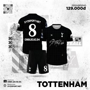 Tottenham Away Kit 2025/2026 - Màu Đen Mạnh Mẽ, Phong Cách Thể Thao
