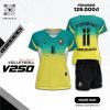 Mẫu Áo Bóng Chuyền V250 Màu Xanh NgọcPhối  Vàng Năng Động