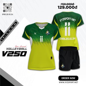 Thiết Kế Áo Bóng Chuyền V250 Màu Xanh Chuối Độc Lạ