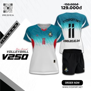 Đồng Phục Bóng Chuyền V250 Màu Trắng - Năng Động Và Thể Thao