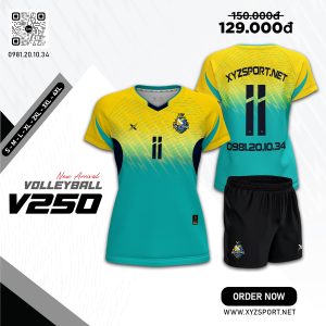 Đồng Phục Bóng Chuyền V250 Màu Xanh Ngọc