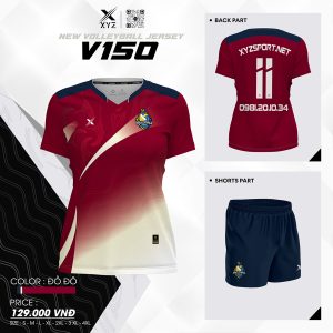 Áo Bóng Chuyền V150 - Màu Đỏ Đô Cá Tính