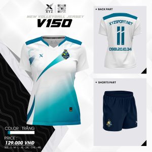 Áo Bóng Chuyền V150 Màu Trắng Năng Động