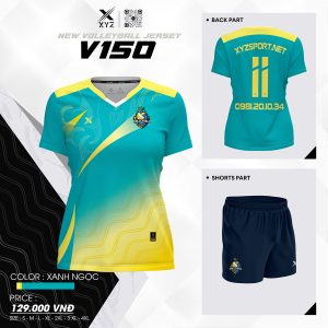 Áo Bóng Chuyền V150 Màu Xanh Ngọc Năng Động