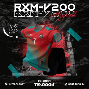 Đồng Phục Bóng Chuyền RXM-V200 Màu Đỏ Nổi Bật