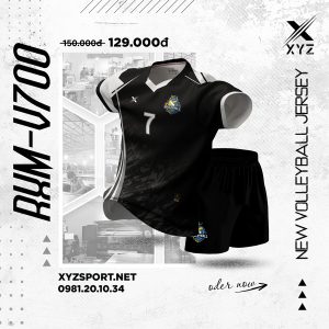 Áo Bóng Chuyền V700 Màu Đen Năng Động Và Chuyên Nghiệp