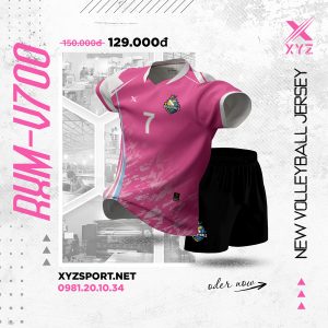 Áo Bóng Chuyền RXM-V700 Màu Hồng Đậm Trẻ Trung Năng Động