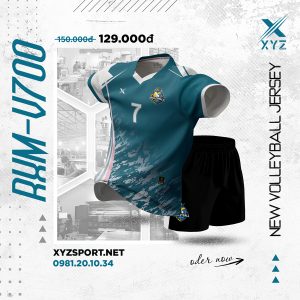 Áo Bóng Chuyền V700 Xanh Lý - Thiết Kế Năng Động, Thoáng Mát Tối Ưu