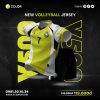 Áo Bóng Chuyền Nam Nữ V500 Màu Xanh Chuối Nổi Bật