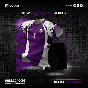 Áo Đấu Bóng Chuyền Nữ V500 Màu Tím Đậm Năng Động