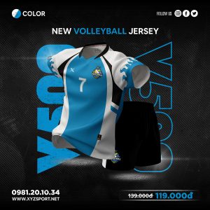Áo Đấu Bóng Chuyền Nam - Nữ V500 Màu Xanh Ya Nổi Bật