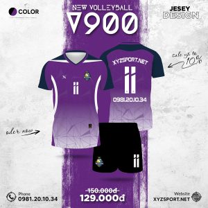 Mẫu Áo Bóng Chuyền V900 Màu Tím Huyền Bí