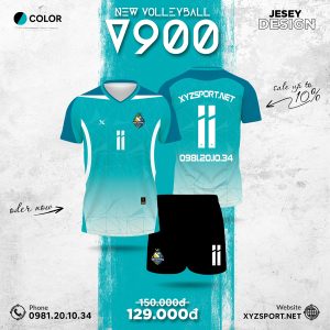 Áo Bóng Chuyền V900 Xanh Ngọc Năng Động